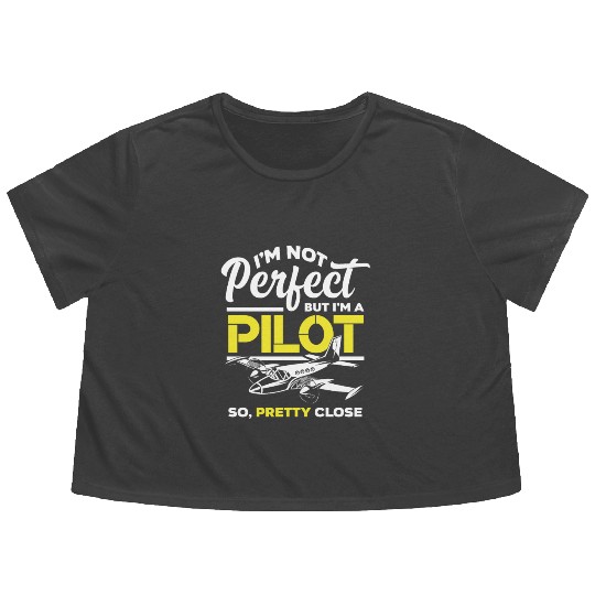 Pilots Saying Flowy Cropped Tees