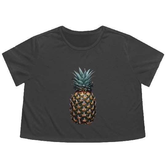 Pineapple Realistic Flowy Cropped Tees