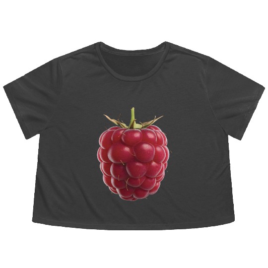 Raspberry Realistic Flowy Cropped Tees