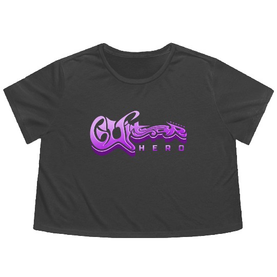 Guitar Hero - Typography Design Flowy Cropped Tees