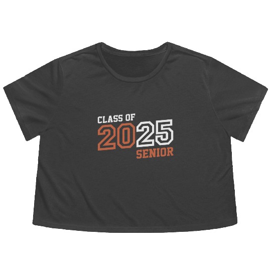 Senior 2025 Class of 25 Graduation Back to School Flowy Cropped Tees