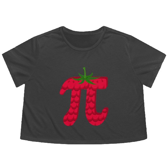 Raspberry Funny Pi Day Pie Math Lover Student Flowy Cropped Tees