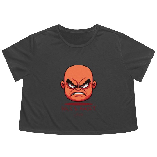 Bald and Angry Flowy Cropped Tees
