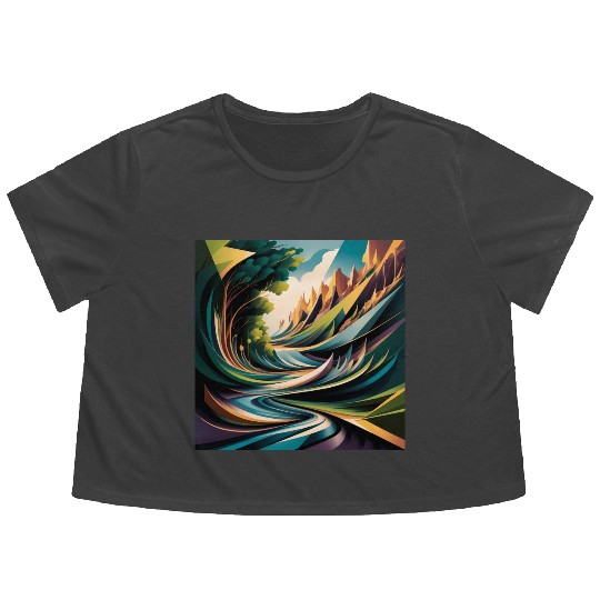 Nature's Geometry Flowy Cropped Tees