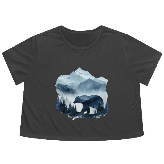 a painting that expresses nature and animals Flowy Cropped Tees