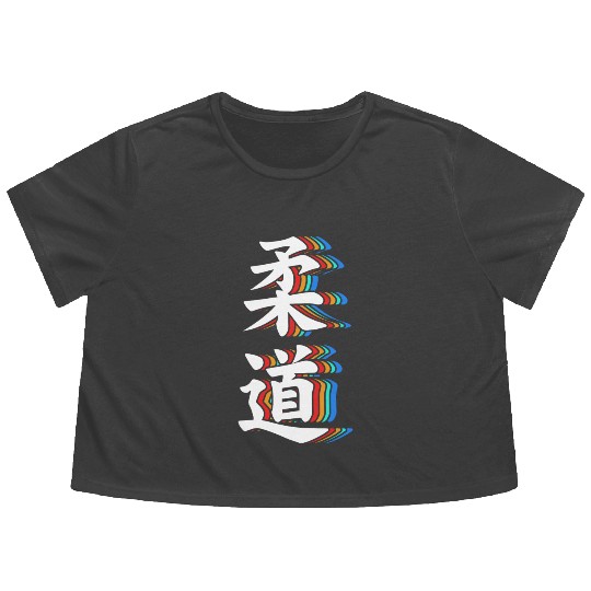 Judo Japanese Martials Arts Japanese Character Flowy Cropped Tees