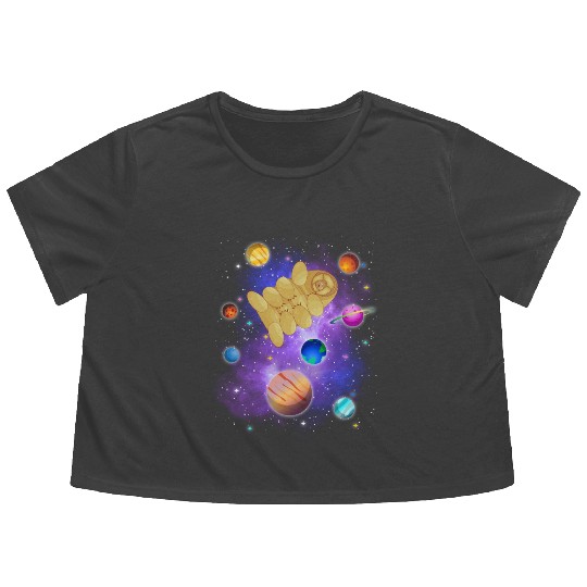 Tardigrade Space! Nerd, Geek Microbiology Science Flowy Cropped Tees
