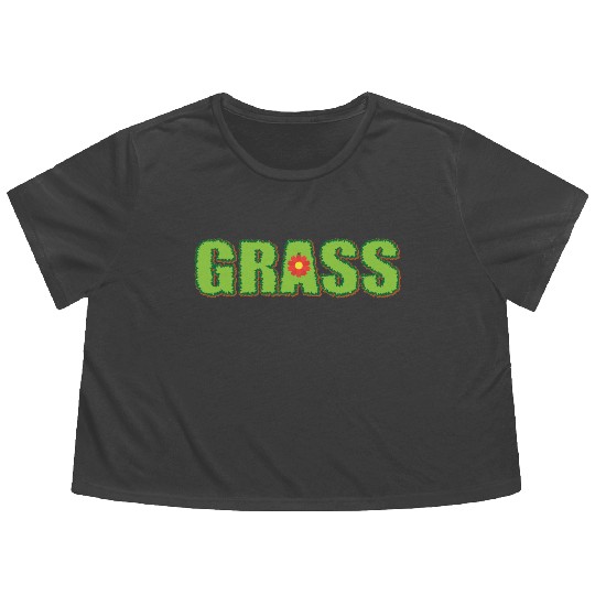 grass Flowy Cropped Tees