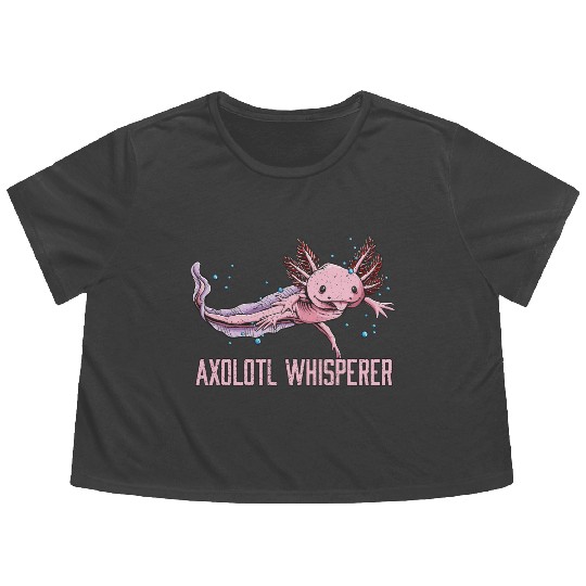 Axolotl Whisperer Salamander Animal Lover Amphibia Flowy Cropped Tees