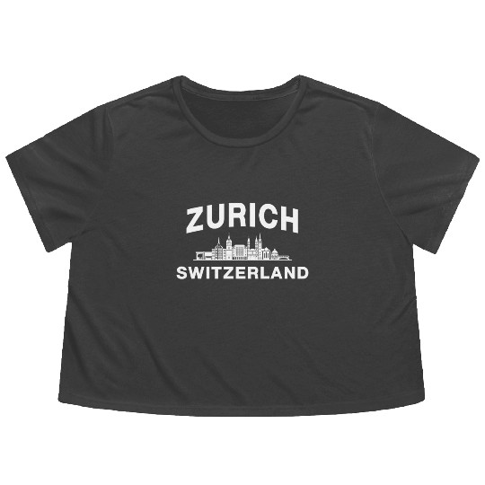 Zurich Switzerland Swiss Alps Lake Zurich Flowy Cropped Tees