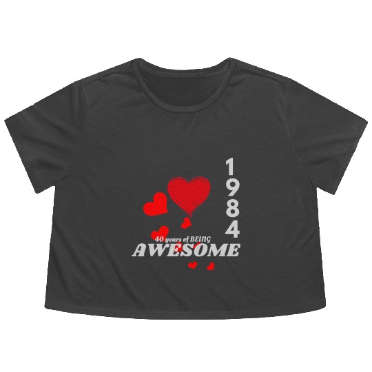 Funny 40th Birthday Gift Flowy Cropped Tees for Men women