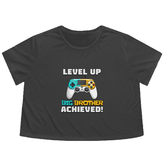 Funny Big Brother Level Up Flowy Cropped Tees