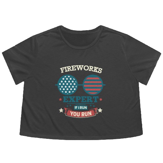 Fireworks Expert: If I Run, You Run! Flowy Cropped Tees