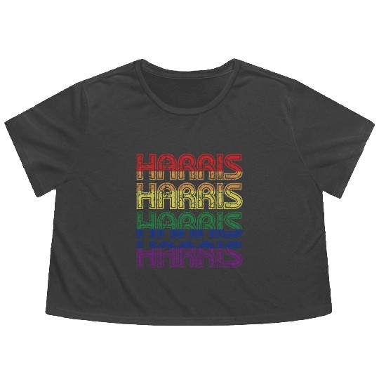 Kamala Harris 2024 LGBTQ Gay Pride Lesbian Flowy Cropped Tees