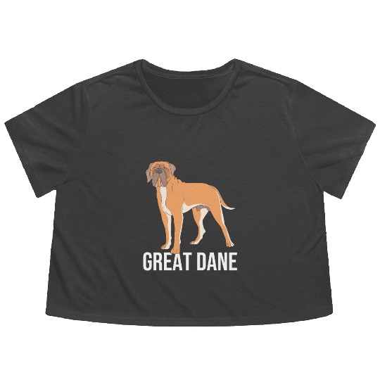 Cute Dog Lover Dog Mom And Dog Dad Great Dane Flowy Cropped Tees