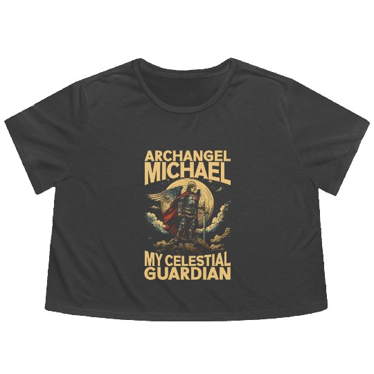 Archangel Michael Catholic Christianity Angel Flowy Cropped Tees