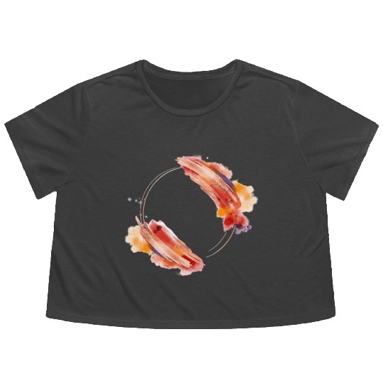 a vector abstract watercolor-painted frame involve Flowy Cropped Tees