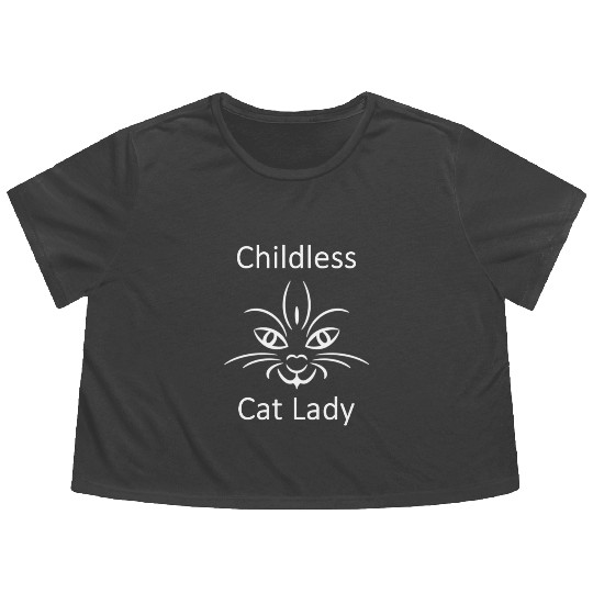 "Childless Cat Lady" Kamala Harris 2024 Flowy Cropped Tees
