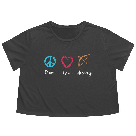 Peace Love Archery Flowy Cropped Tees