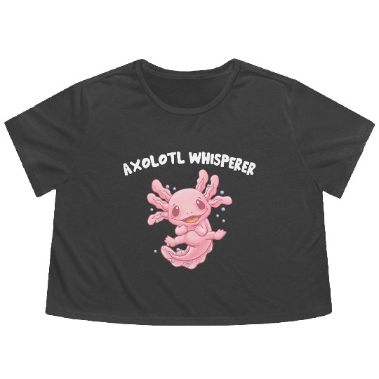 Axolotl Whisperer Salamander Animal Lover Amphibia Flowy Cropped Tees
