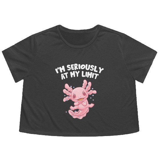 Im Seriously at My Limit Axolotl Memes Salamander Flowy Cropped Tees