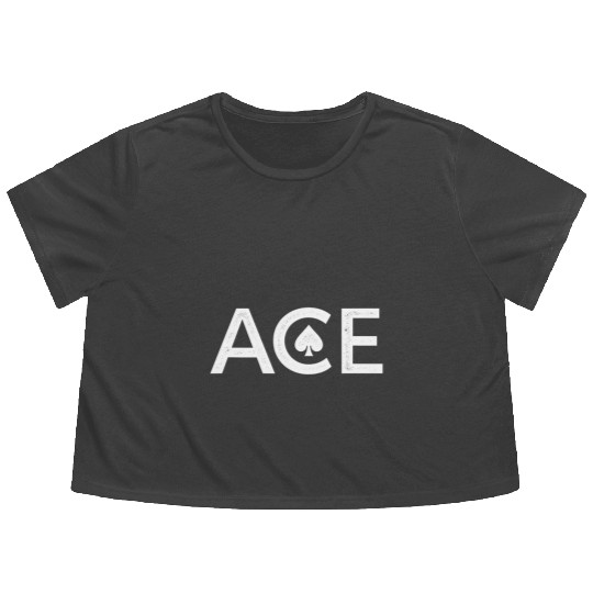 Ace of Spades Texas Hold'em Playing Card Poker Flowy Cropped Tees
