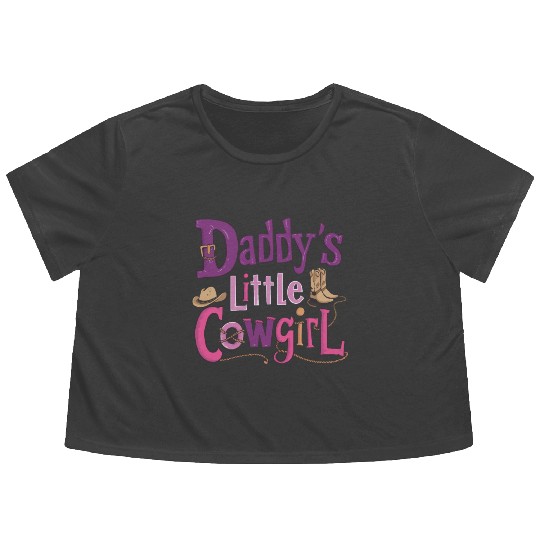 Daddy's Little Cowgirl Flowy Cropped Tees