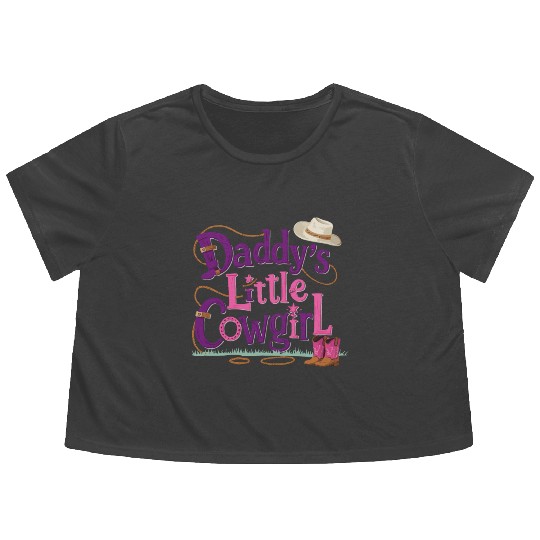 Daddy's Little Cowgirl Flowy Cropped Tees