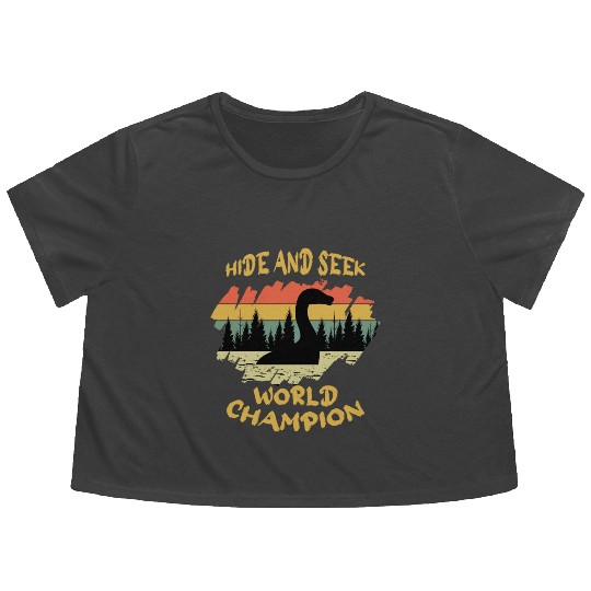 Hide Seek Champion Nessie Loch Ness Cryptid Retro Flowy Cropped Tees