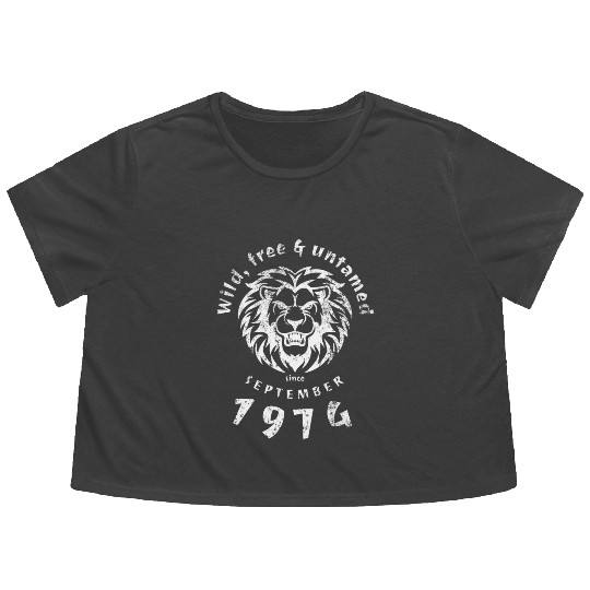 50th birthday Wild, free & untamed since 09/1974 Flowy Cropped Tees