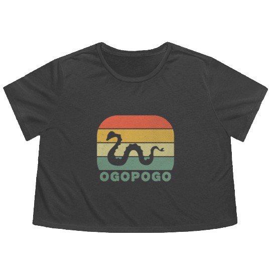 Ogopogo Retro Lake Monster Cryptid Flowy Cropped Tees