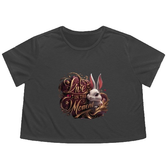 Live in the Moment,Present Life Flowy Cropped Tees