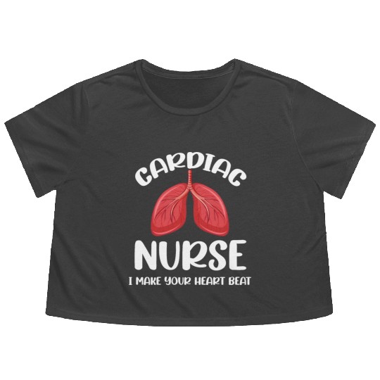 Cardiac Nurse I Make Your Heart Beat Funny Flowy Cropped Tees