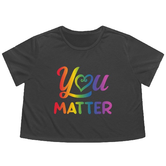 LGBT You Matter Transgender Lesbian Rainbow Gay Flowy Cropped Tees