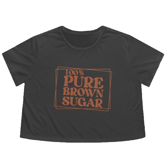 100% Pure Brown Sugar Flowy Cropped Tees