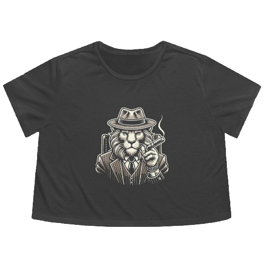 Mobster Gangster Mafia Organized Crime Boss Flowy Cropped Tees