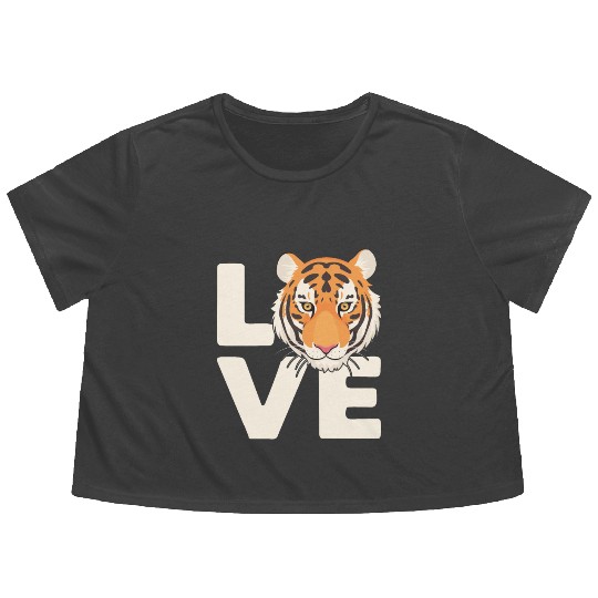 Tiger Love Nature Lover Safari Wildlife Animal Flowy Cropped Tees