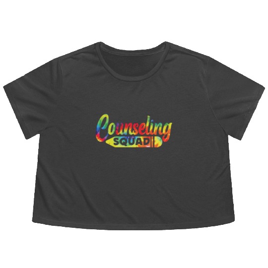 School Counselor Tie Dye Flowy Cropped Tees
