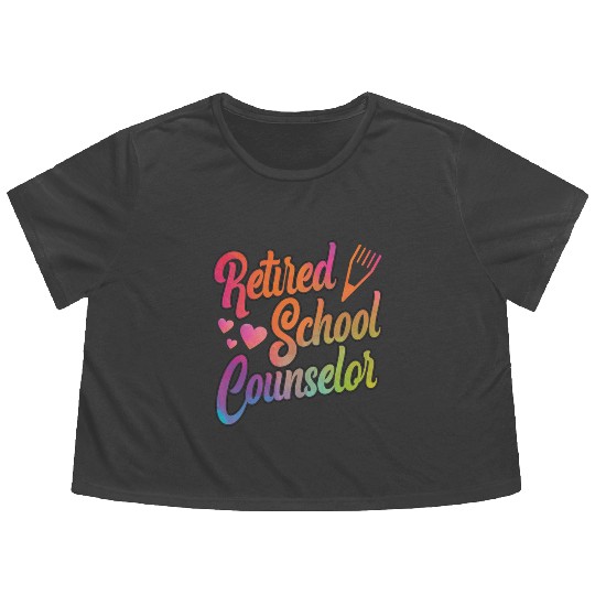 School Counselor Retired Flowy Cropped Tees
