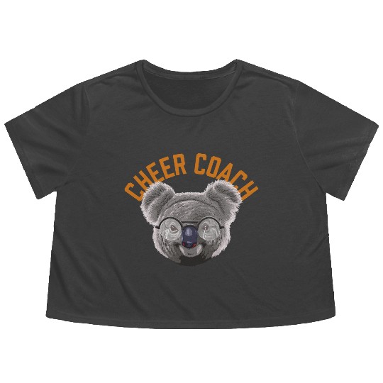 Koalified Cheer Coach Cheerleading Funny Cheerlead Flowy Cropped Tees