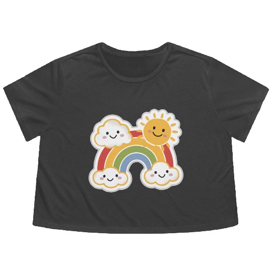 Rainbow Bright Flowy Cropped Tees