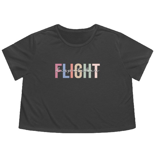 Flight Dispatcher Aviation Flowy Cropped Tees