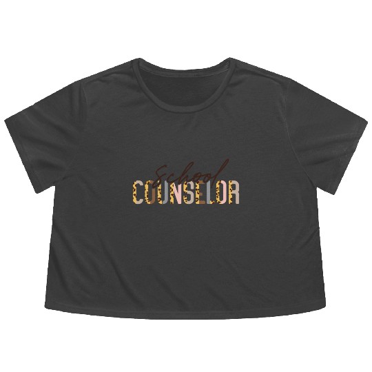 School Counselor Leopard Cheetah Flowy Cropped Tees