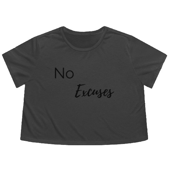 No Excuses Black Flowy Cropped Tees