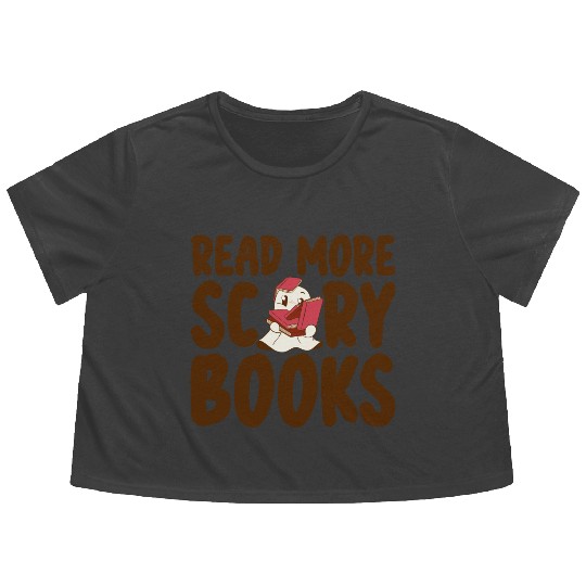 Read More Scary Books 2 Flowy Cropped Tees