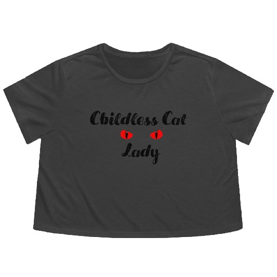 Childless Cat Lady Flowy Cropped Tees