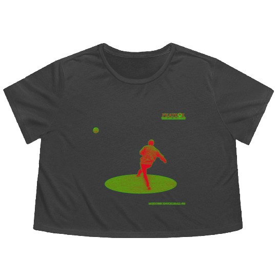 Black Light Green Knuckleball 18 Flowy Cropped Tees