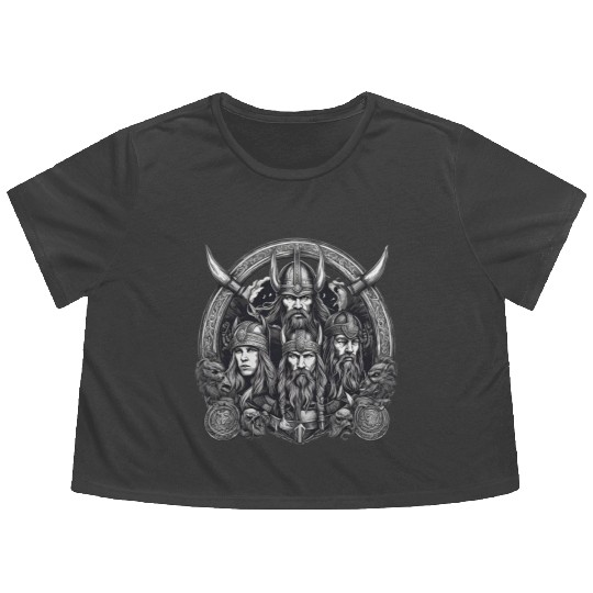 viking warriors Flowy Cropped Tees