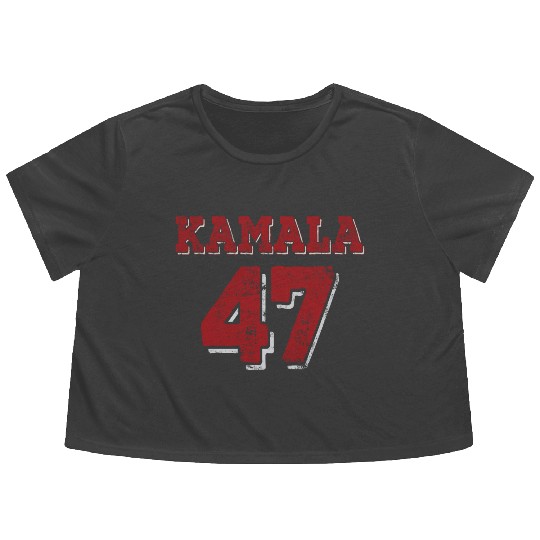 Kamala Harris 47 th President Flowy Cropped Tees