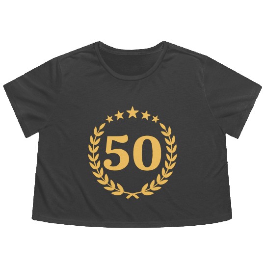 50th birthday Flowy Cropped Tees